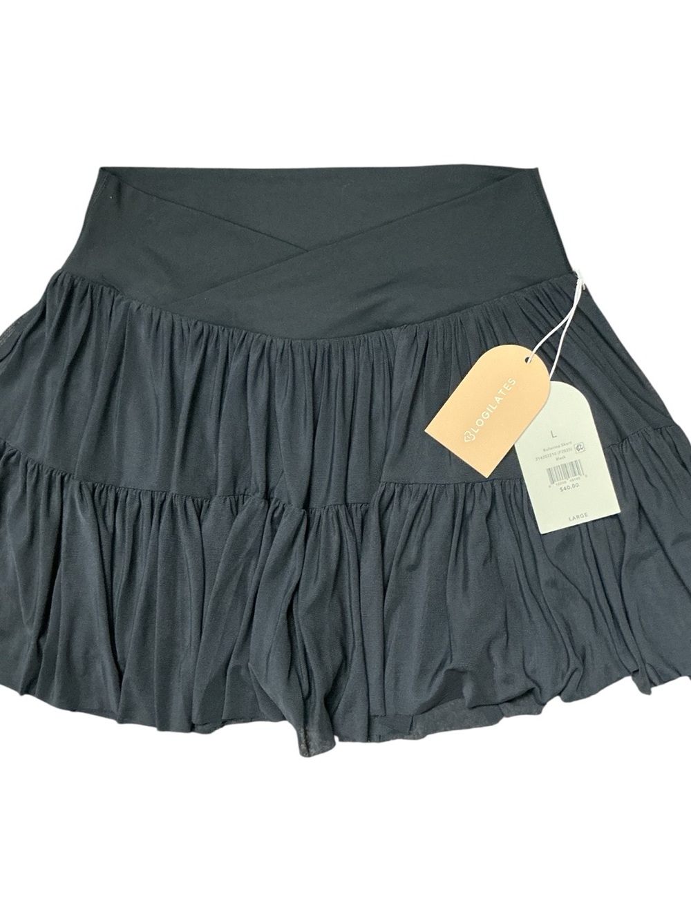 Logilates - NWT - Crossover Waist Black Tiered Mini Skort - Picture 4 of 4